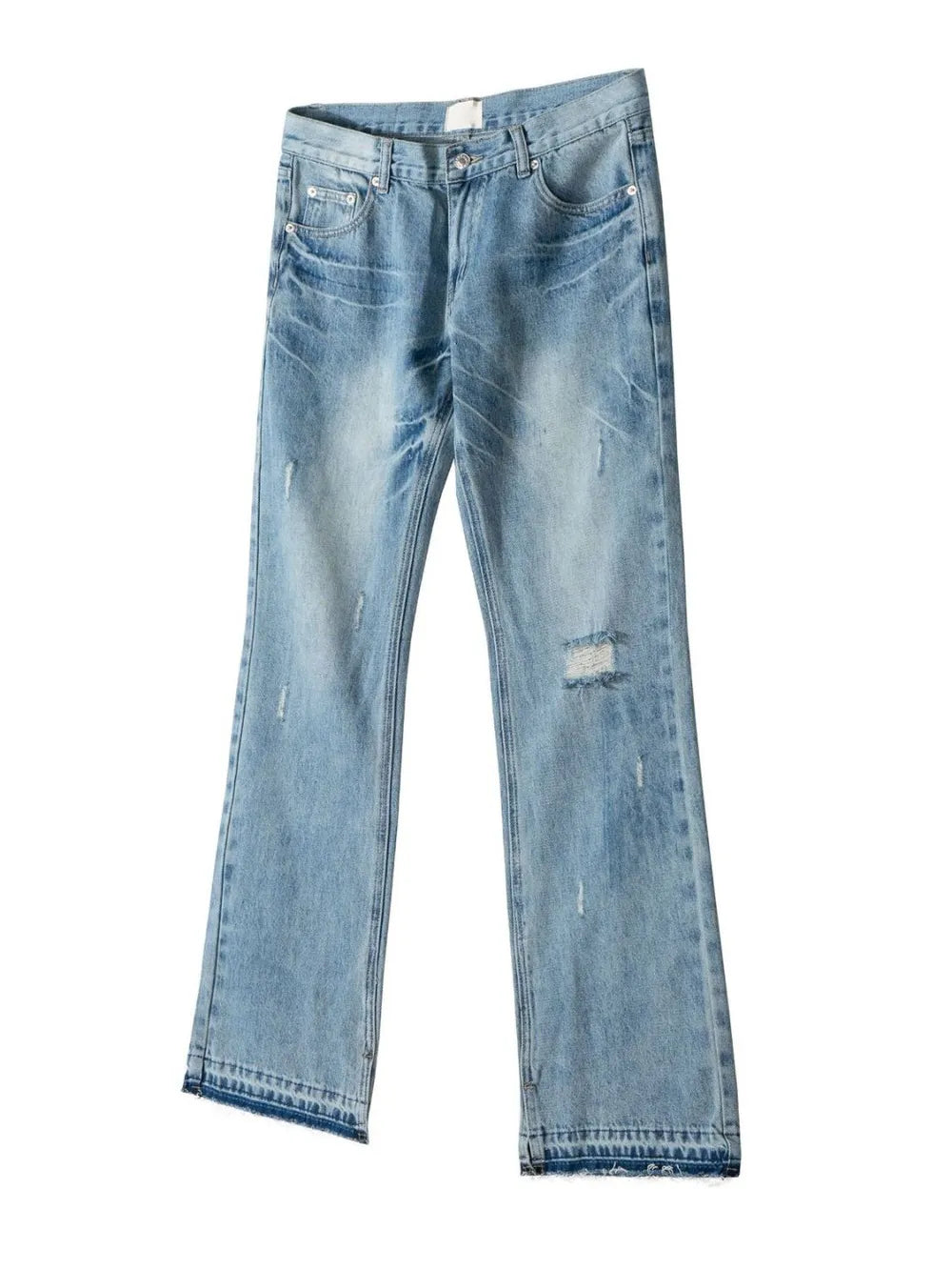 Men's Distressed Raw Hem Jeans