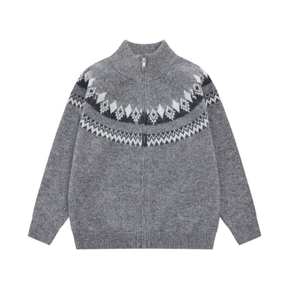 Half high collar zipper jacket