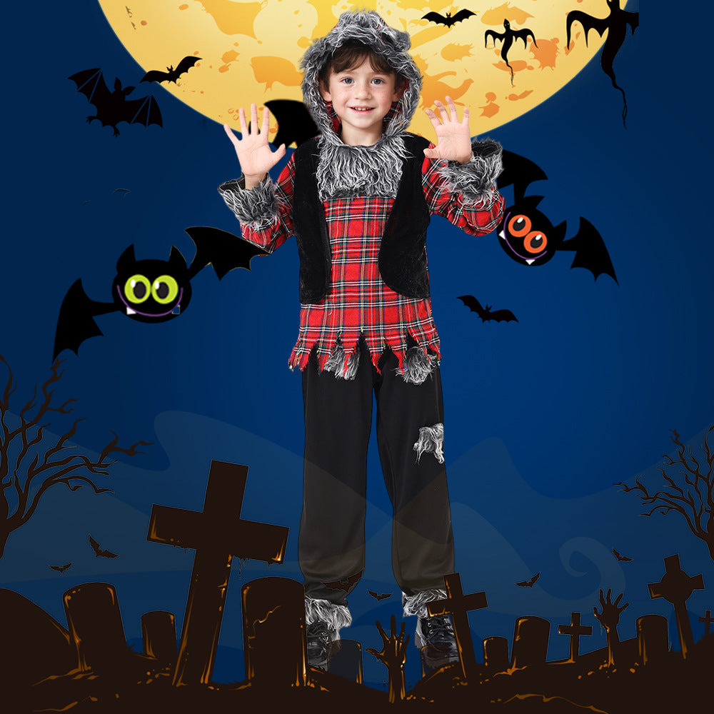 Children's werewolf role-playing Halloween party costume