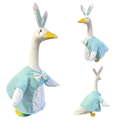 PorchGooseCostume Cute Easter Bunny Ear Goose Costume Outdoor Yard Decorative Dress for Geese