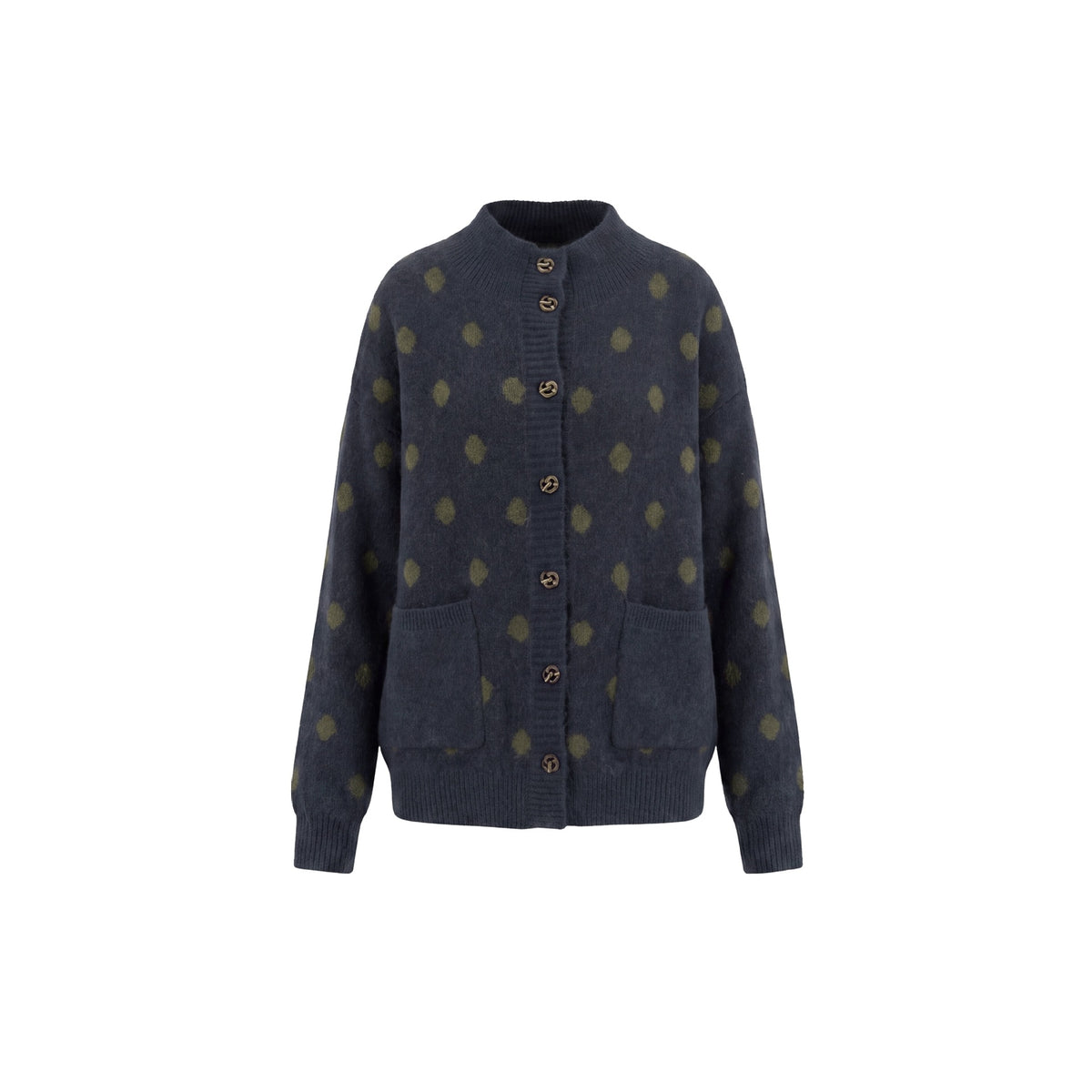 Half height collar polka dot jacket