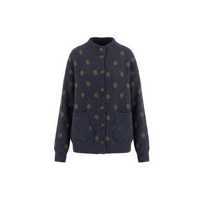 Half height collar polka dot jacket