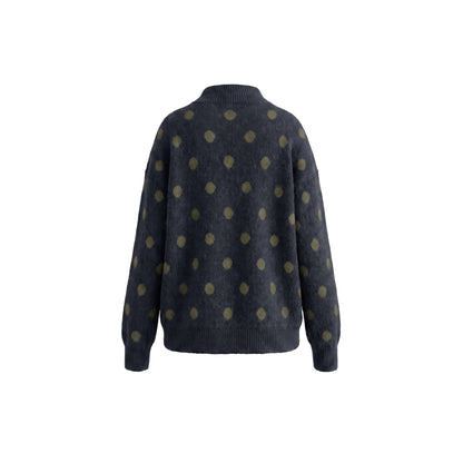 Half height collar polka dot jacket