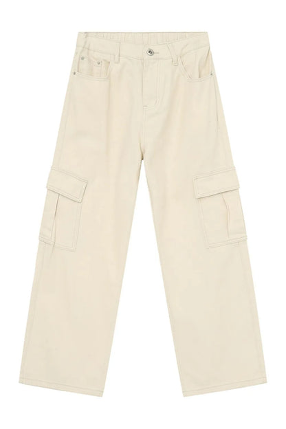 Hight Rise Wide Leg Cargo Pants