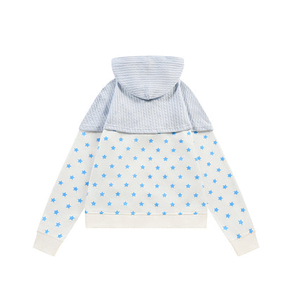 Twisted flower patchwork star hoodie