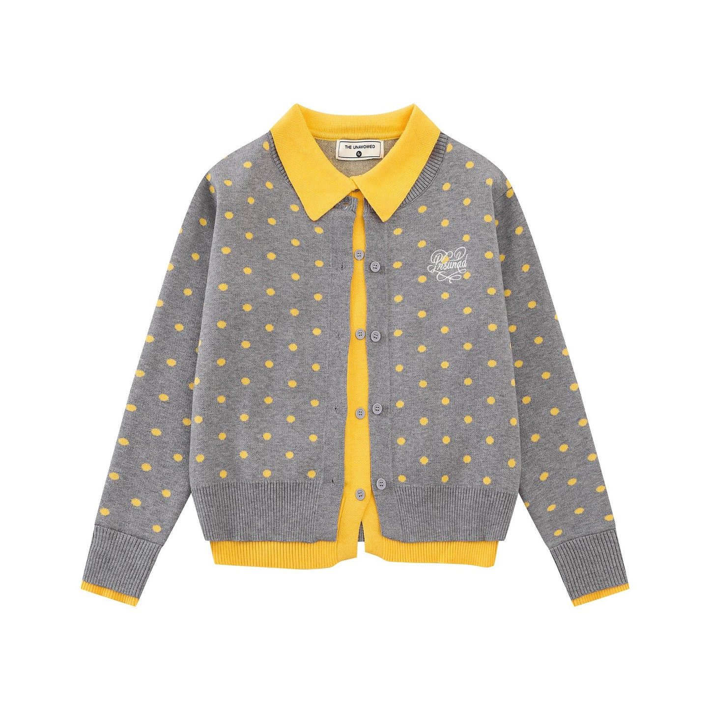 Chest letter embroidered knitted jacket