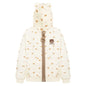 Full printed teddy bear ears hooded cardigan sweatshirt loose jacket