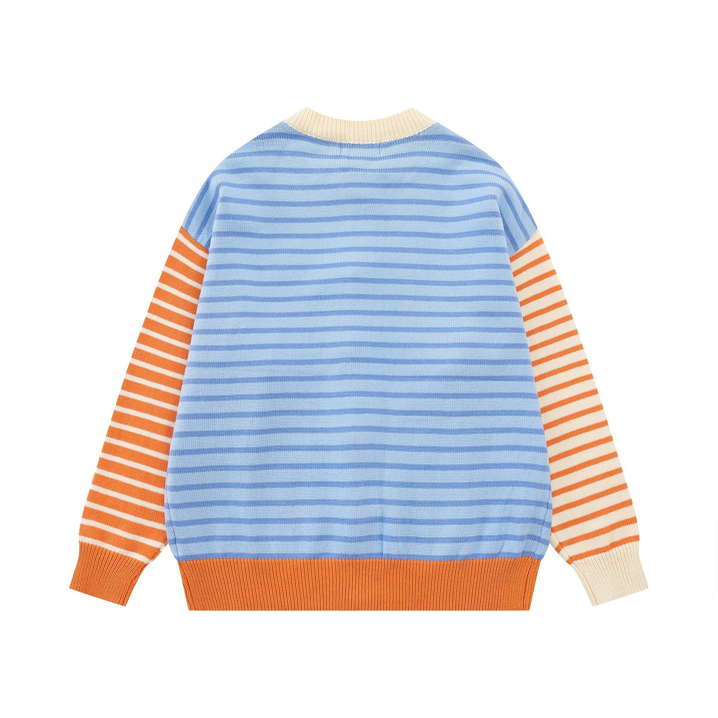 Color blocked striped embroidered jacket