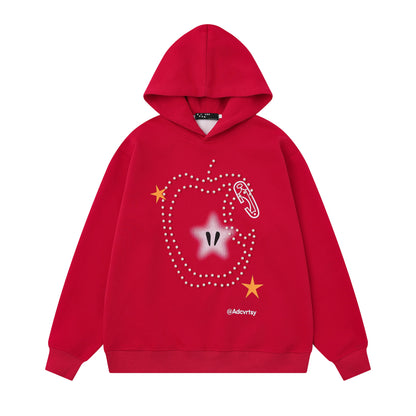 Apple patterned pearl hoodie