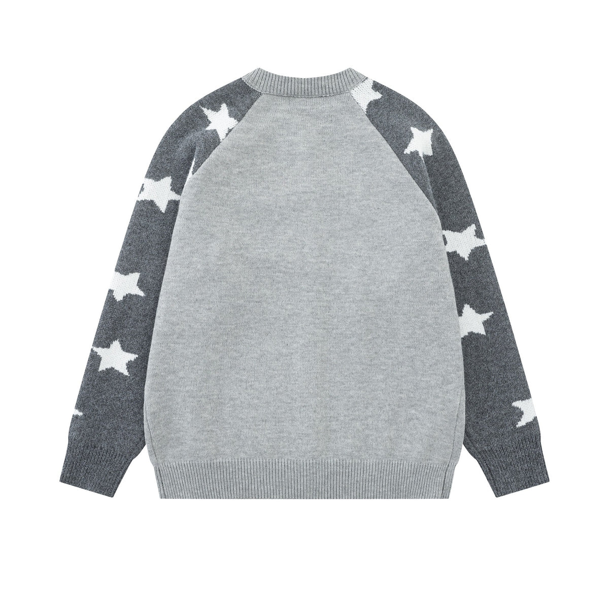 Color blocking star jacquard knitted jacket