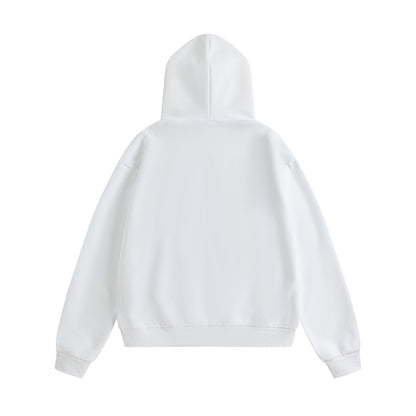 English contrasting printed hooded sweatshirt