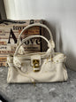 Vintage Distressed Padlock Bag Fashionable Handheld Crossbody Bag for Women