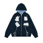 Plush puppy patch hooded sweatshirt