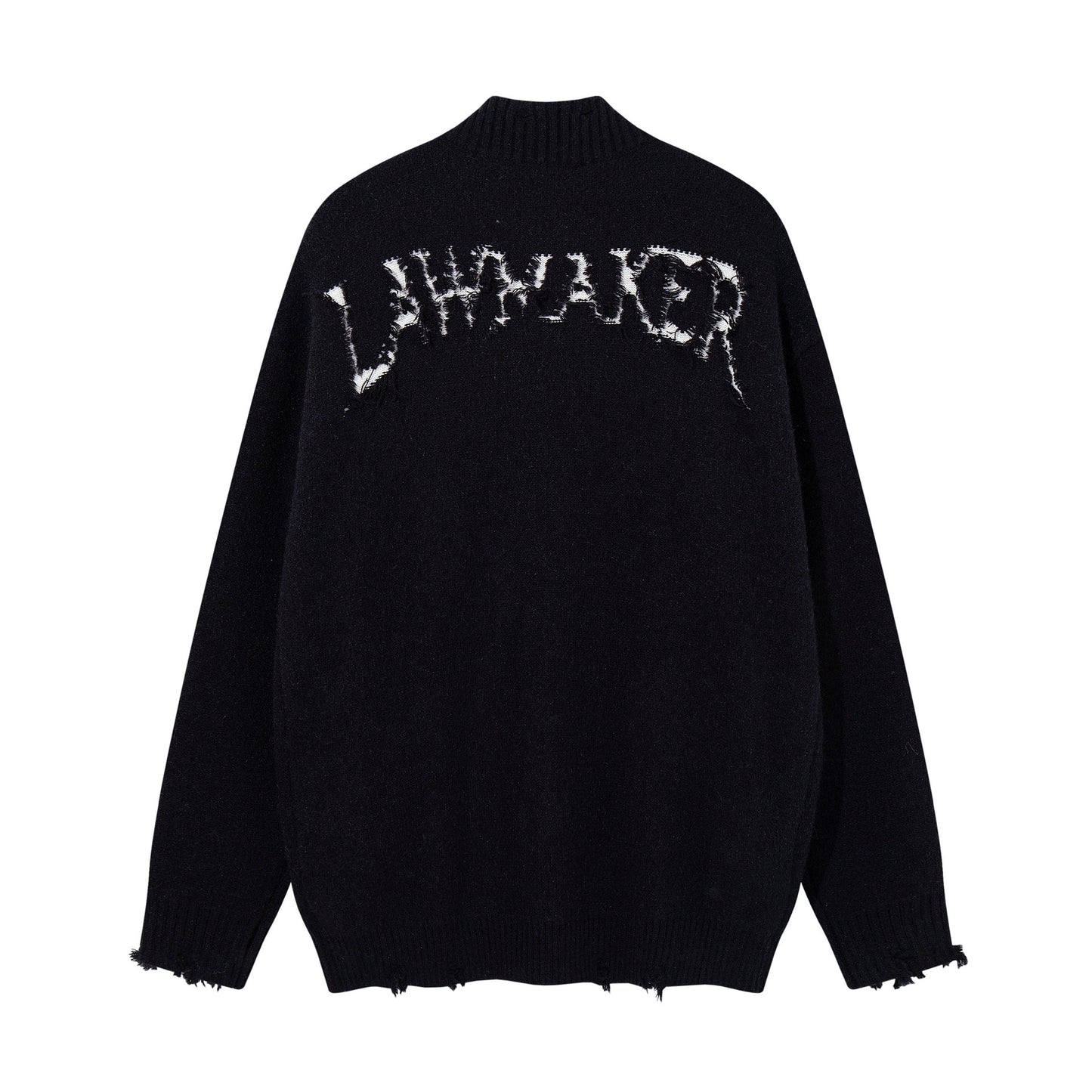 Old torn edge zipper design jacket