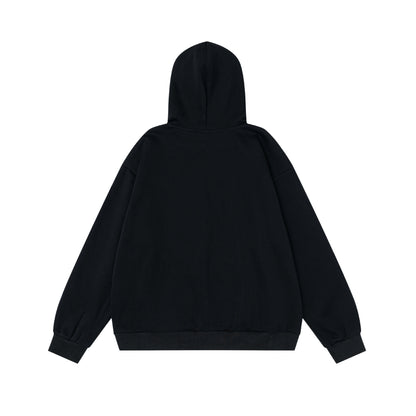 Color blocking sticker star hooded sweatshirt