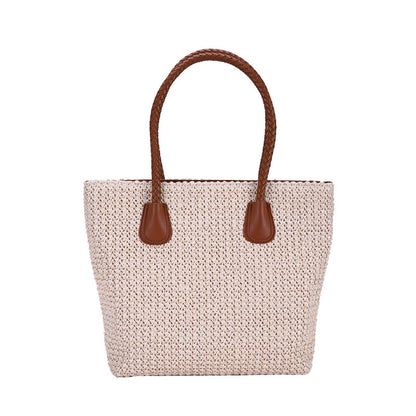 Fashion European and American Style Straw Woven Bag Shoulder Bag Simple Fashion Travel Beach Basket Crossbody Bag