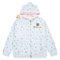 Embroidered teddy bear zipper loose hooded jacket