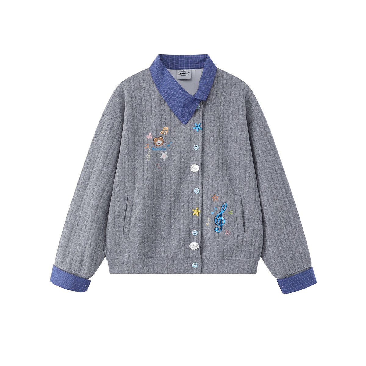 Note Bear Embroidered Hoodie