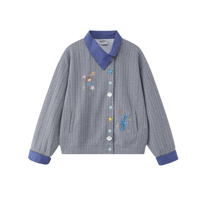 Note Bear Embroidered Hoodie