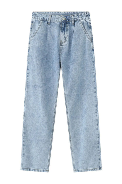 Mid Rise Baggy Jeans with Pockets