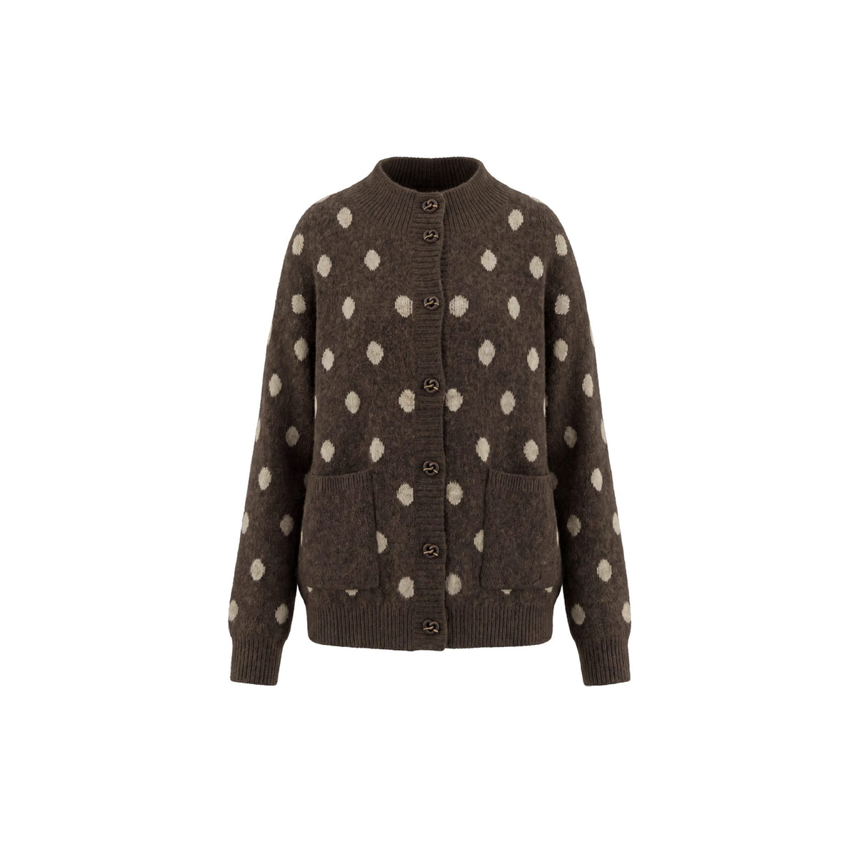 Half height collar polka dot jacket