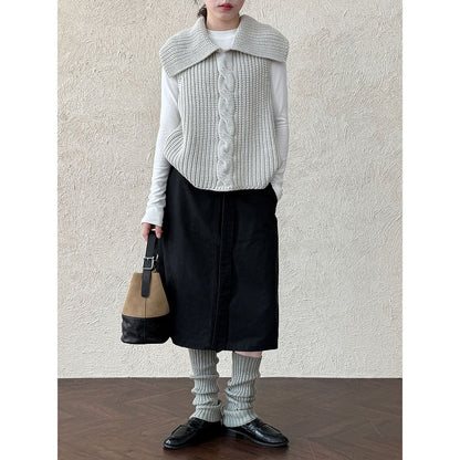 Deer West Minimalist High-Waisted Tie Waist Skirt for Women Early Autumn Commute Smart Slimming A-Line Pencil Mid-Length Skirt