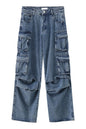 Men's Multi-Pocket Pleated Cargo Jeans