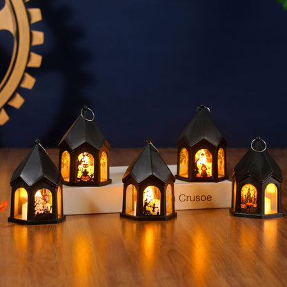 Halloween Castle Style Pumpkin Lantern Kids Carry Bag Halloween Decoration Hanging Ornament Props