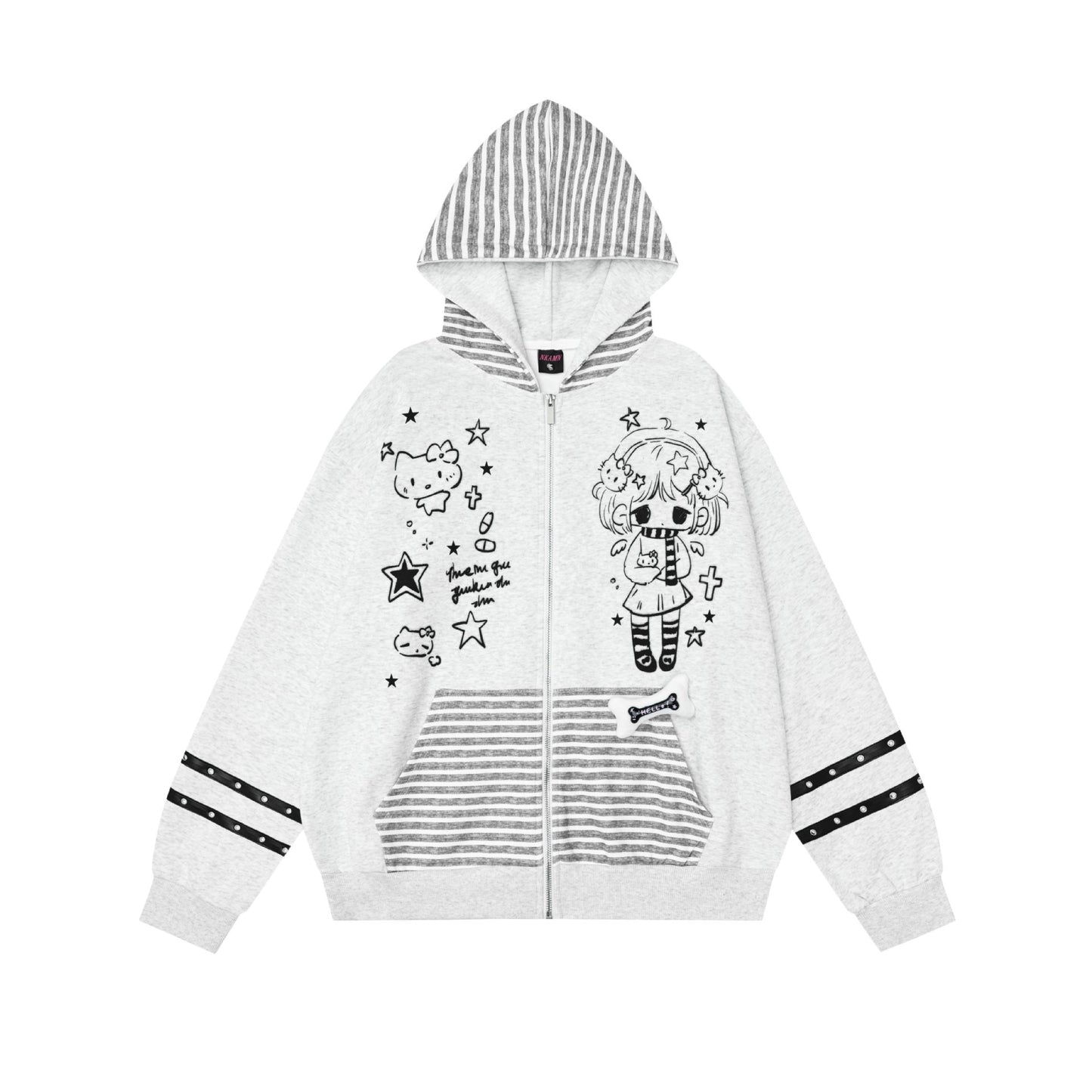 Girl hooded loose fitting men's and women's hoodie