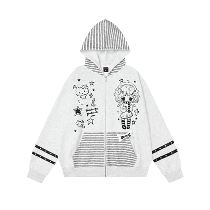 Girl hooded loose fitting men's and women's hoodie