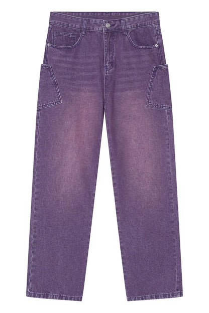 Wide Leg Men's Jeans with Pockets