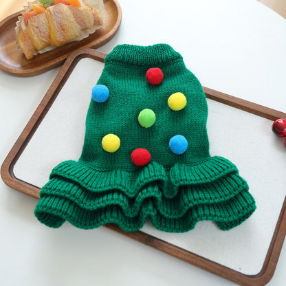 PETCIRCLE Christmas Holiday Knit Sweater Dress for Dogs and Cats Autumn Winter Pet Collection