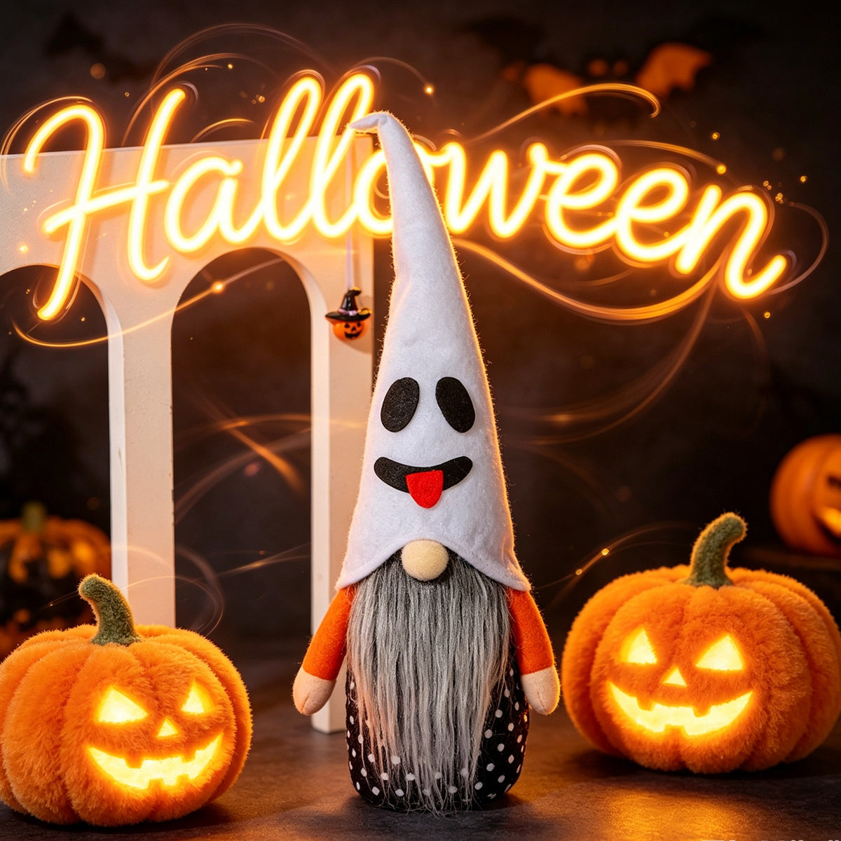 Halloween New Faceless Doll Figurine Halloween Pumpkin-Faced Rudolph Dwarf Decoration Ornament