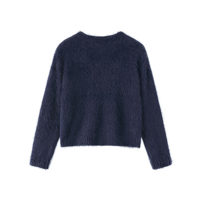 Long haired plush men's and women's knitted jacket