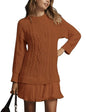 Comfortable Casual Fashion Knit Sweater with Cable Pattern for Women