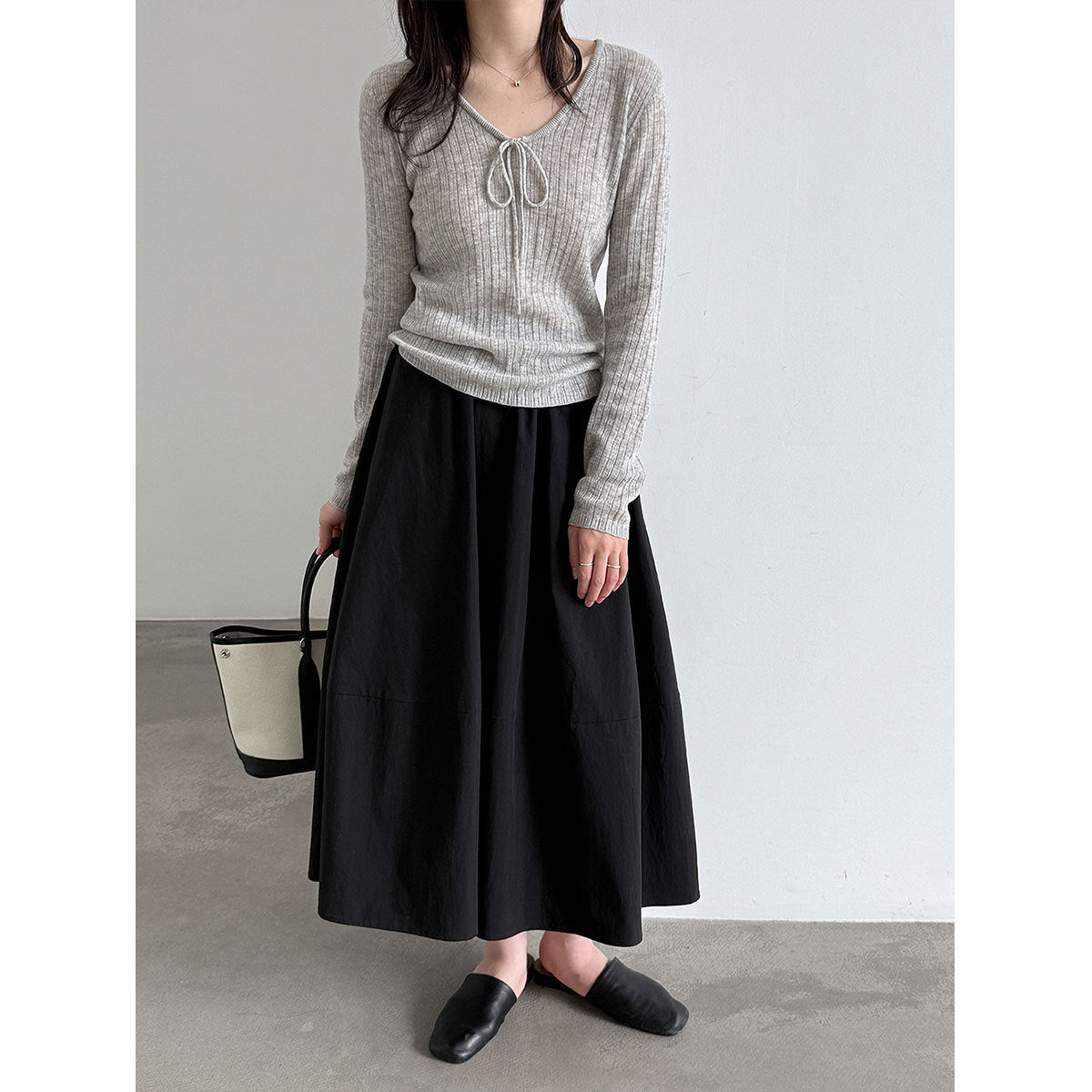 Elastic High-Waisted A-Line Skirt for Women, Office Wear, Versatile Bubble Umbrella Skirt