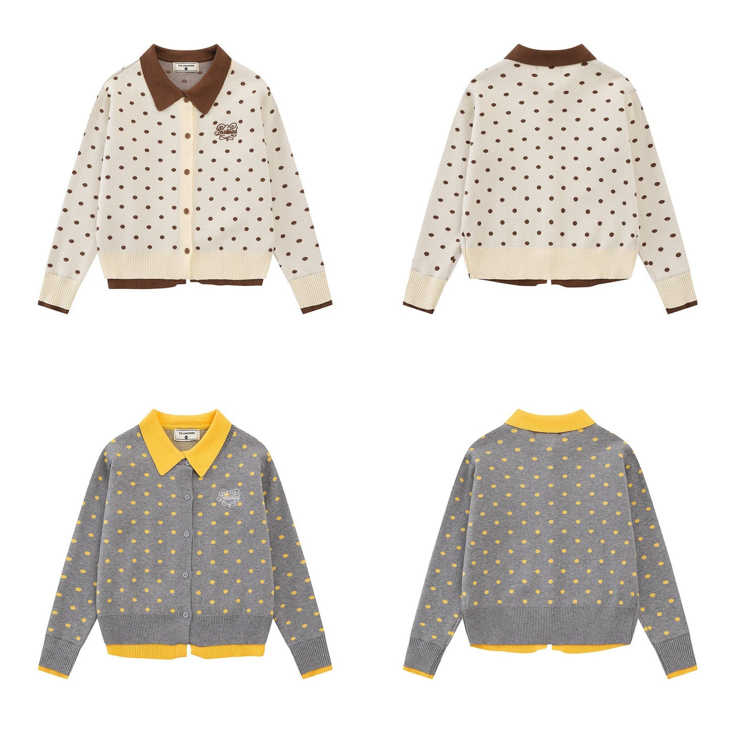 Chest letter embroidered knitted jacket