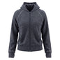 Light gray striped hooded zipper embroidered short jacket for women