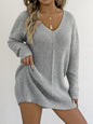 Knitwear Ready Stock Women's Deep V-Neck Sexy Sweater Innerwear Dress (Without Belt)