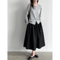 High-Waisted Pleated A-Line Maxi Skirt for Women  Hip-Hiding Slimming Commute Versatile Half Skirt