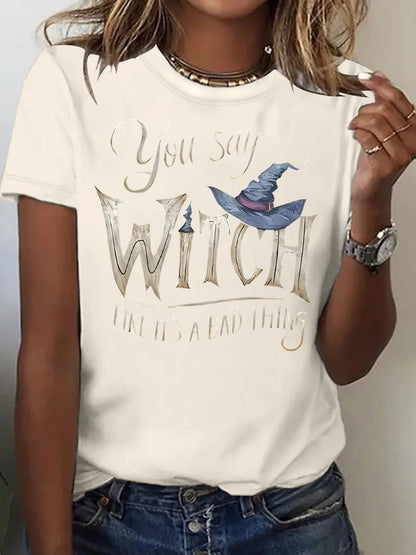 Printed short sleeved witch Halloween