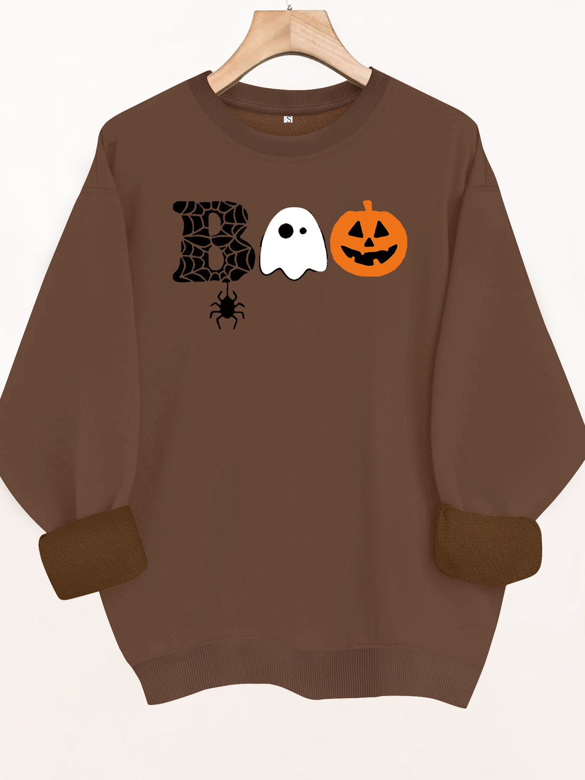 Printed loose women's fleece hoodie