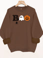 Printed loose women's fleece hoodie