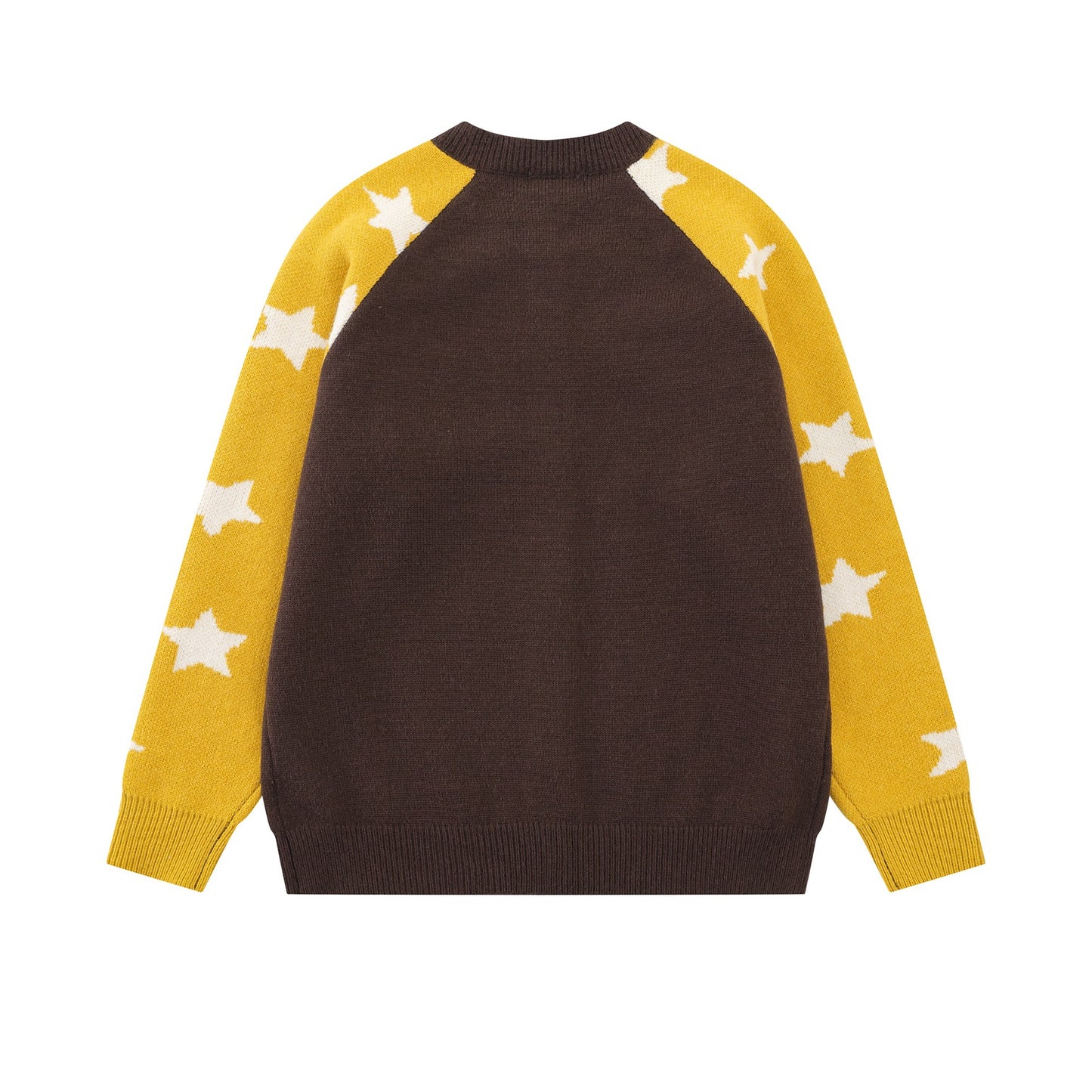 Color blocking star jacquard knitted jacket