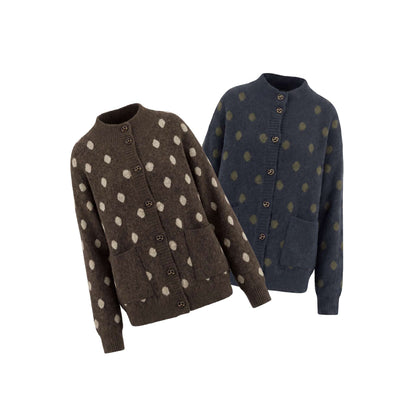Half height collar polka dot jacket
