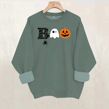 Printed loose women's fleece hoodie
