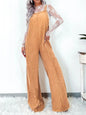 Square Neck Wide Leg Denim Overalls