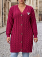 Plus Size Women's  Long Sleeve, Open Front Sweater Coat for Women