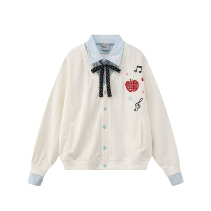 Apple note embroidered hoodie