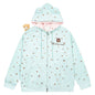 Embroidered teddy bear zipper loose hooded jacket